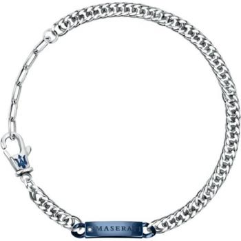 Bracelet Maserati Homme Acier Inoxydable PVD Bleu Diamants JM221ATY09