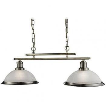 Industrial 2-Light Bar Pendant Light in Antique Brass