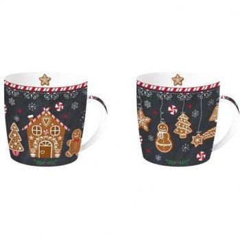 Paquet 2 mugs 35 cl « Gingerbread » – Fabrication en porcelaine, Easy Life
