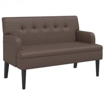 Banco Vidaxl Respaldo Cuero Marrón 112x65,5x75