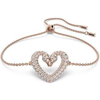 Bracciale Swarovski a Catena con Cigni e Cristalli Bianchi