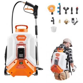 VEVOR Pulverisateur à Dos 16 L Électrique Rechargeable 0‑6,2 Bar – Kit Jardin & Pelouse