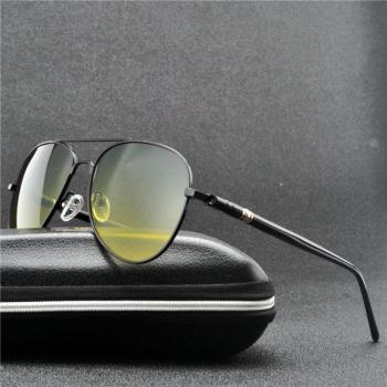 Men's Square Yellow Lens Sunglasses