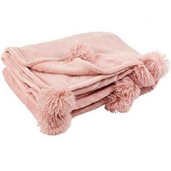 J-Line – Tapis Pompon Rose Bébé 130×170 cm