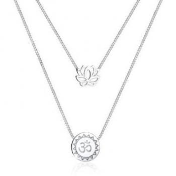 Elli Kette Lotusblume Om Symbol 925 Silber