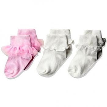 Jefferies Girls' Lace Edge Baby Socks