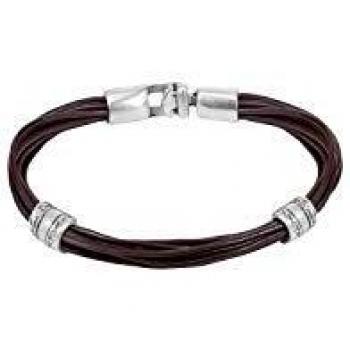Pulsera de cuero y plata UNOde50