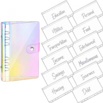A6 Magnetic Binder Folder with 12 Pockets for Personal Planning