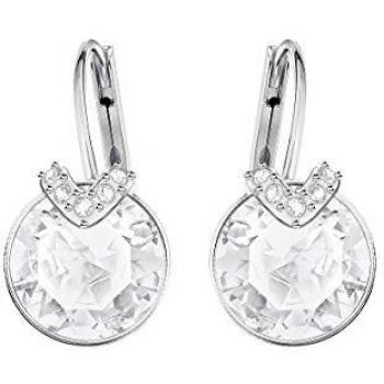 Accesorio Dorado Bella: Pendientes de Plata y Blanco Swarovski