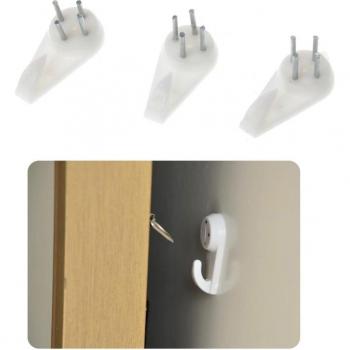 50pcs White Plastic Invisible Wall Mount Picture Hook