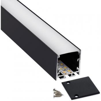 Perfil de aluminio para tiras LED VART SUSPEND de 1 metro en color negro