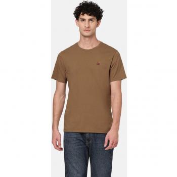 T-shirt Levi's Manches Courtes Marron Clair avec Inscription Rouge