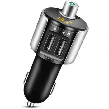Bovon Bluetooth FM Transmitter, Auto Radio Bluetooth Adapter mit Freisprecheinrichtung und Mikrofon, Dual USB Ladegerät 5V/3.4A