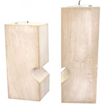 Étagère décoration mariage en bois coeur