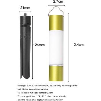 Veilleuse extérieure suspendue en alliage d'Aluminium, Rechargeable par USB, Zoomable, pour tente de Camping