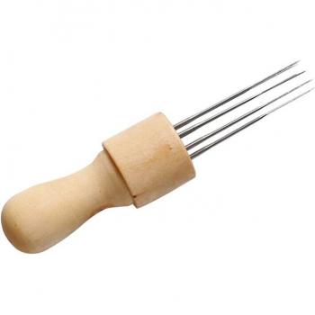 Solid Wood Eight-Needle Felting Tool