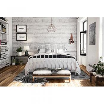 Dorel Novogratz Bushwick King Bed (Metal) – White