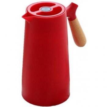 1L Insulated Water Pot with Glass Liner and Solid Wood Handle