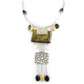 Les Trésors De Lily Anamaya Brown‑Beige Statement Necklace