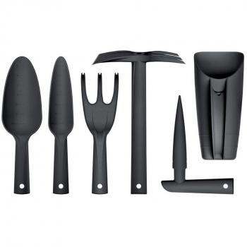 Respana 6-teiliges Gartenwerkzeug-Set in Schwarz