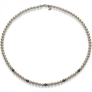 Collier Comète – Perles d’Or Blanc 9kt