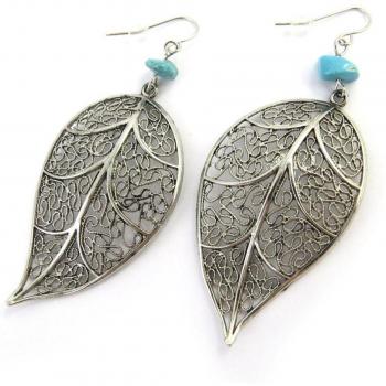Créations Lily M5688 – Boucles Turquoise et Argent Kilimanjaro