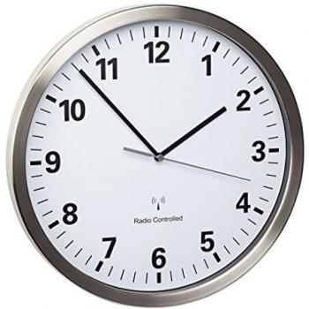 TFA 60.3523 Funkwanduhr geräuscharm analog Funkuhr 305 mm Wanduhr Wohnzimmer