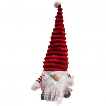 Festive Friend: Red Sitting Plush Christmas Gonk with Grooved Hat