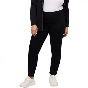 Ulla Popken Jeggings Denim Look Sienna, Damen, Schwarz, Baumwolle/Polyester