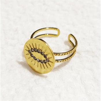 Perle d’Or Lily [R6354] – Bague Créateur Acier 15×15 mm « Cléopatra »