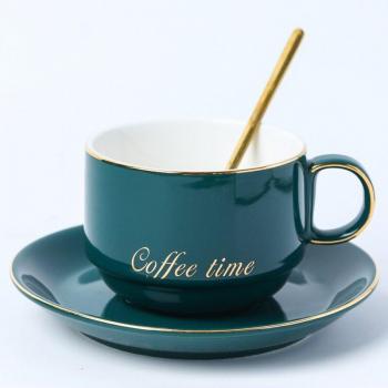 Nordic Porcelain Coffee and Tea Cup Set with Gold Trim