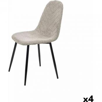Scaun grigio in tessuto fleece 45 x 89 x 53 cm (4 pezzi)