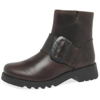 Fly London Women's Rily991Fly Leather Buckle Strap Ankle Boots