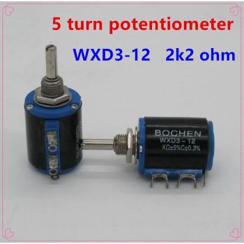 20PCS WXD3-12 2W 2.2K Ohm 5 Ring Potentiometer