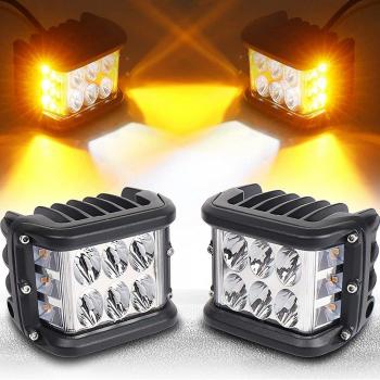 Iluminación Amarilla Doble Reflejo para Camiones Jeep – Estrobo 2 piezas