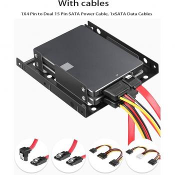 Support de disque dur interne 2x2,5 pouces à 3,5 pouces avec câbles