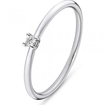 Valeria Damenring 375er Weißgold mit 1 Diamant