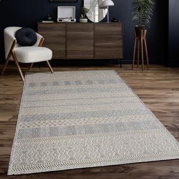 Tappeto Terrazza Etnico Ø 160 cm Grigio
