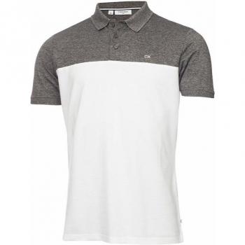 Calvin Klein Colour Block Polo Shirt Charcoal/White