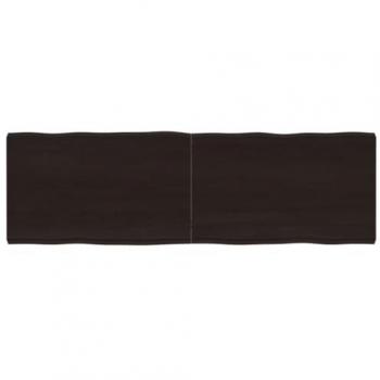 Piano Tavolo Rovere Non Trattato 160x50x(2-6)cm Marrone Scuro