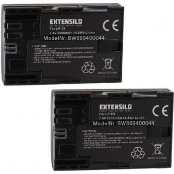 Batteria Estensilo 2x 2000 mAh per Fotocamera DSLR Canon (EOS 80D/90D/RA/R5/R6/7D II)