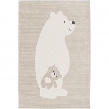 Children's Beige Bear Print Rug, 150x80x0.9cm
