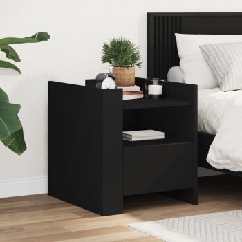 Black Nightstand 45x50x50 cm Engineered Wood vidaXL