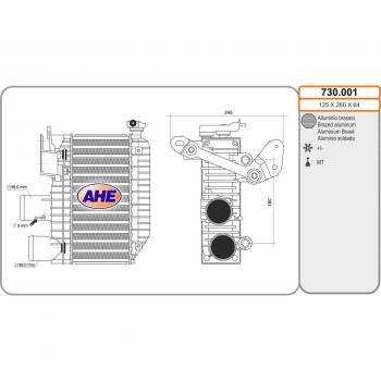 AHE 730.001 Radiador de Intercooler