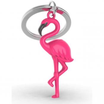 Deep Pink Flamingo Sleutelhanger – Luxe Metal