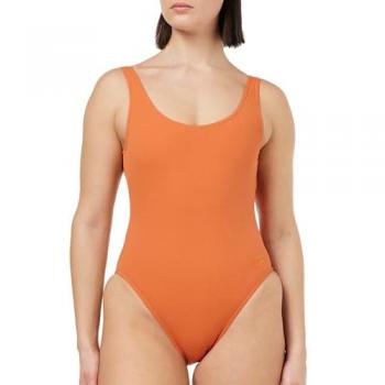 Speedo Traje de Baño Naranja Textured Deep U-Back Mujer