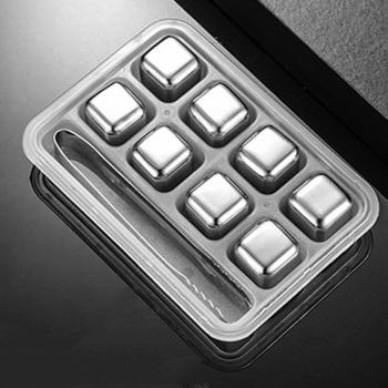 Steel Ice Cubes with Tongs