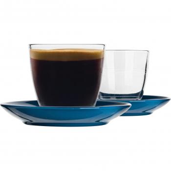 Blue Gigogne Mismatched Coffee Cup & Saucer Set