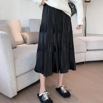 Jupe longue en tricot plissé pour femmes enceintes