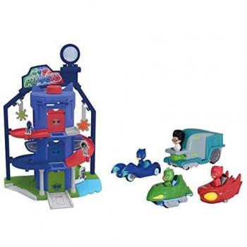 PJ Masks – Quartier Général en jeu, 4 véhicules – Majorette